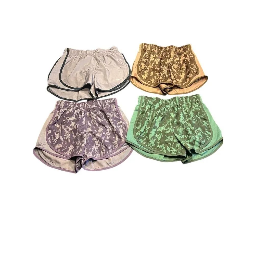 4 Nike woman’s XS Dri-Fit Running Run Shorts purple green hiking outdoors New